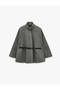 Belted Loose-Fit High-Neck Long-Sleeve Poncho Cashmere Coat