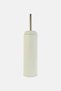 Modern Metal Toilet Bowl Brush With Speckles, White