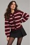 Ryvan Women's Striped Buttoned Soft Textured Knitwear Cardigan - 6