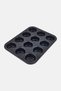 12 Cup Non Stick Muffin Pan, Black - 2