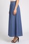 Women Plain Midi Skirts, Dusty Blue - 3