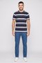 Men Crew Neck Stripe Short Sleeve T-Shirt, Multicolor - 2