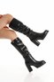 Women's Black Bellows-Style Thick-Heeled Boots with Thick Serrated Soles, Comfortable and Stylish - 2