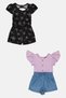 Toddlers Girl 2Pcs Allover Print Bodysuit, Multicolor - 3