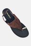 Women Adjustable Buckle Closure Sandals, Chocolate Brown - 3