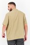 Men Regular Fit Plain Short Sleeves Casual Shirt, Light Brown - 2