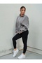 Women's Stand Collar Half Zipper Oversize 3 Thread Basic Sweatshirt - 4