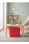 Red Lid Ultra Large 24 Liter 40X30X30 cm Polypropylene Plastic Organizer - Toy Box and Storage Basket - 6