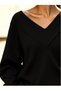 Women's Sweatshirt V-Neck Off-Shoulder Usa Trends - Do765843 - 4