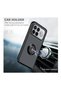 Poco f8 ultra compatible case with ring stand, extra impact protection hard silicone cover - navy blue - 3