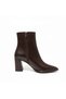 Brown Vegan Leather Thick Heeled Stylish Women's Boots - 6