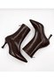 Bitter Brown Cracked Patent Leather Back Zipper 8 cm Heeled Stretch Stiletto Boots - 2