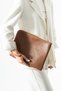 Women's Faux Leather Large Size Clutch Tablet Bag with Removable Wrist Strap