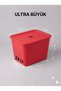 Red Lid Ultra Large 24 Liter 40X30X30 cm Polypropylene Plastic Organizer - Toy Box and Storage Basket