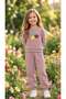 Girl's Winter Tracksuit Set Sweatshirt Bottoms Cotton Three-Thread Ribbed 3-4-5-6-7 Years Old (Please Choose One Size Larger) - 3