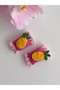 Hand Knitted Amigurumi Conceptualized as an Additional Food Item, Sugary Pineapple Figured Hairless Baby Clip, Non-Slip Baby Hair Clip, Baby Hair Clip for Less Hair, 2 Pieces - 2