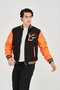 Marchè Bien Men's Inner Fiber and Lined Sleeves Faux Leather Jacket - Orange - 5