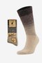 Egyptian Men's Alpaca Wool Winter Striped Double Sock Socks Beige-Brown
