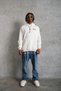Marchè Bien Men's 3 Thread Cotton Hooded Printed Oversize Sweatshirt Hoodie with Pockets - White - 4