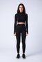 Seamless High Waist Tummy Control Leggings and Zipper Crop Top Women's Fitness Set - 2