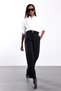 Black Gold Buttoned Palazzo Fabric Trousers 4386 - 3