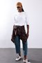 White Crew Neck Basic Long Sleeve T-Shirt 151357 - 3