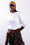 White Crew Neck Basic Long Sleeve T-Shirt 151357 - 4