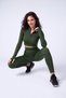 Seamless High Waist Tummy Control Leggings and Zipper Crop Top Women's Fitness Set - 4