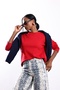 Red Crew Neck Basic Long Sleeve T-Shirt 151357 - 2