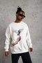 Men's Dove Printed 3-Thread Cotton Crew Neck Sweatshirt - White