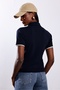 Navy Blue Lace Transition Short Sleeve Knitwear 5364 - 4
