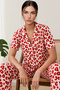Marchè Bien Women's Short Sleeve Comfort Pink Pajama Set 4738