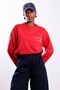 Red Text Printed Sweatshirt 4853 - 2