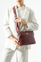 Burgundy Four-Compartment Women's Crossbody Bag with Adjustable Strap - 3
