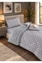Single Duvet Set 155X215 cm Gray Chain Patterned Fluffy Soft Duvet (2 Pillowcases Included) - 2