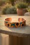 Bahçe Defteri Günebakan Handmade Copper Sunflower Patterned Bracelet Adjustable - 4