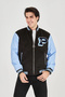 Marchè Bien Men's Inner Fiber and Lined Sleeves Faux Leather Jacket - Blue - 6