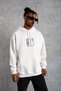 Marchè Bien Men's 3 Thread Cotton Hooded Printed Oversize Sweatshirt Hoodie with Pockets - White - 5