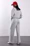 Gray Stand Collar Basic Tracksuit Set - 5