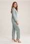 Women's Stylish and Comfortable Two-Piece Nightwear Set - Button-Up Long Sleeve Top and Trouser Bottom - 2
