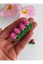 Hand Knitted Amigurumi Flower Snap Buckle Set Organic Cotton Children's Hair Clip - 2