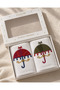 Pomegranate Embroidered 2-Piece Boxed Gift Hand Towel Set 30×50 cm 100% Cotton White - 3