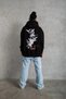 Marchè Bien Men's 3 Thread Cotton Hooded Printed Oversize Sweatshirt Hoodie with Pockets - Black - 5
