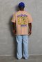 Men's Printed T-Shirt Short Sleeve Crew Neck Oversize T-Shirt - Beige - 3