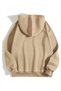 Marchè Bien Women's Hooded Kangaroo Pocket 3 Thread Cotton Plain Hoodie Sweatshirt - Beige - 2