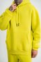 Men's 3 Thread Cotton Oversize Hooded Sweatshirt Hoodie - Yellow - 7