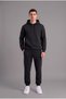 Men's Black Tracksuit Set 3-Strap Soft Fabric with Side Pockets - 2