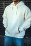 Marchè Bien Men's 3 Thread Cotton Hooded Basic Sweatshirt Hoodie - White