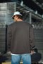 Marchè Bien Men's Crew Neck 3 Thread Cotton Basic Sweatshirt - Anthracite - 2