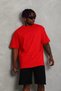 Marchè Bien Men's Plain Summer Short Sleeve T-Shirt Crew Neck Oversize T-Shirt - Red - 4